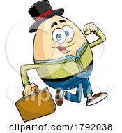 Poster, Art Print Of Cartoon Humpty Dumpty Egg Business Man Running
