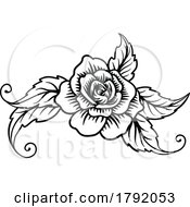 Poster, Art Print Of Roses Rose Tattoo Engraved Woodcut Etching Designs