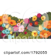 Poster, Art Print Of Flowers Border Floral Plants Illustration