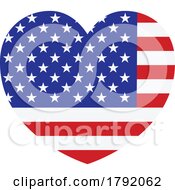 Poster, Art Print Of American America Flag Heart Concept