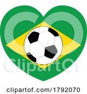 Poster, Art Print Of Brazil Brazillian Flag Soccer Football Heart