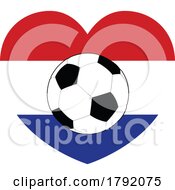 Poster, Art Print Of Netherlands Dutch Flag Soccer Football Heart