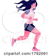 Fitness Exercise Woman Runner Running Jogging by AtStockIllustration