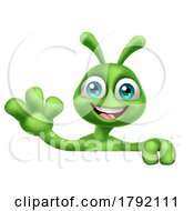 05/12/2023 - Alien Cute Little Green Man Martian Cartoon Mascot