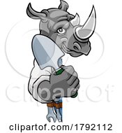 05/12/2023 - Rhino Gardener Gardening Animal Mascot