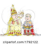 Cartoon Evil King Being Crowned