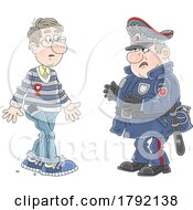 Cartoon Officer Talking To A Man
