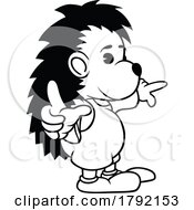 Cartoon Black And White Hedgehog