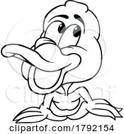 Poster, Art Print Of Cartoon Black And White Duck