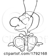 Poster, Art Print Of Cartoon Black And White Sitting Beetle