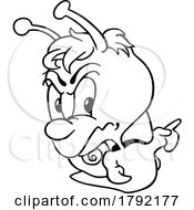 Poster, Art Print Of Cartoon Black And White Angry Snail