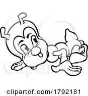 Poster, Art Print Of Cartoon Black And White Surprised Ant