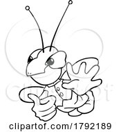 Poster, Art Print Of Cartoon Black And White Beetle Giving A Thumb Up
