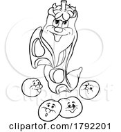 Poster, Art Print Of Cartoon Black And White Pea And Pods