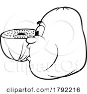 Cartoon Black And White Kiwi Fruit Character