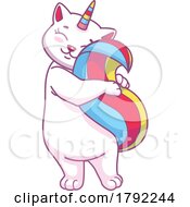 Poster, Art Print Of Unicorn Cat Hugging Its Tail