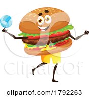 Poster, Art Print Of Volleyball Burger Mascot