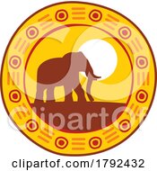 Silhouetted Sunset Elephant Logo