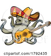 Poster, Art Print Of Mexican Octopus Playing A Guitar