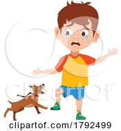 Boy Being Bit By A Rabid Dog by Vector Tradition SM