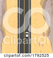 Poster, Art Print Of Car On A Desert Road