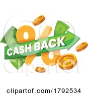 Poster, Art Print Of Cash Back Arrow And Money