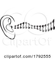 Poster, Art Print Of Black And White Tennitis Ear With Zs
