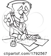 Cartoon Clipart Black And WhiteEdgar Allan Poe Writing With A Raven On His Shoulder