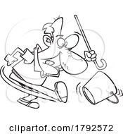 Poster, Art Print Of Cartoon Clipart Outline Old Man Kicking The Bucket