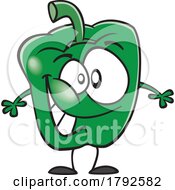 Poster, Art Print Of Cartoon Happy Green Bell Pepper