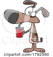 Cartoon Dog Using A Sippy Cup