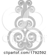 Poster, Art Print Of Spiral Black And White Design That Resembles A Flexing Bodybuilder