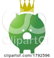 Poster, Art Print Of Crowned Green Pig Or Piggy Bank