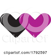 Poster, Art Print Of Black And Purple Hearts