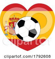 Poster, Art Print Of Spain Spanish Flag Soccer Football Heart