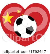 Poster, Art Print Of China Chinese Flag Heart Soccer Football Concept