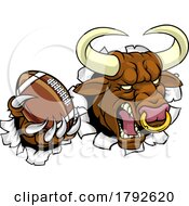 05/27/2023 - Bull Minotaur Longhorn Cow Football Mascot Cartoon