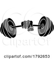 Weight Lifting Fist Hand Holding Barbell Concept
