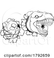 Poster, Art Print Of Dinosaur Gamer Video Game Controller Mascot