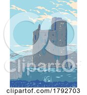Ballinalacken Castle In Killilagh Parish Of County Clare Ireland WPA Art Deco Poster