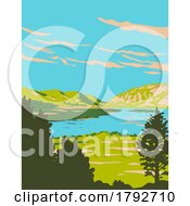 Lough Veagh At Glenveagh National Park In County Donegal Ireland WPA Art Deco Poster
