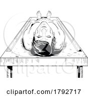 Poster, Art Print Of Male Dead Body On Autopsy Table In Forensic Pathology High Angle View Comics Style Drawing