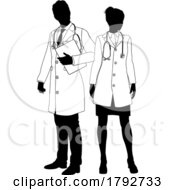 Male And Female Doctors Man And Woman Silhouette