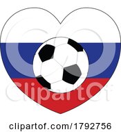 Poster, Art Print Of Russia Russian Flag Soccer Football Heart