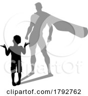 Superhero Child Kid With Super Hero Shadow by AtStockIllustration