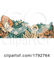 Flowers Pattern Flower Woodcut Engraved Abstract by AtStockIllustration