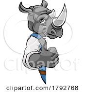 Poster, Art Print Of Rhino Mascot Decorator Gardener Handyman Worker