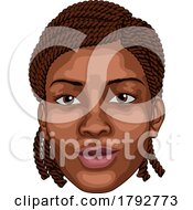 Young Black Woman Face Portrait Illustration