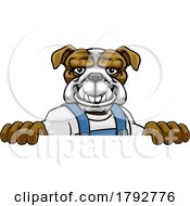 Poster, Art Print Of Bulldog Mascot Plumber Mechanic Handyman Worker