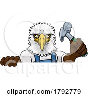 Eagle Carpenter Handyman Builder Holding Hammer
